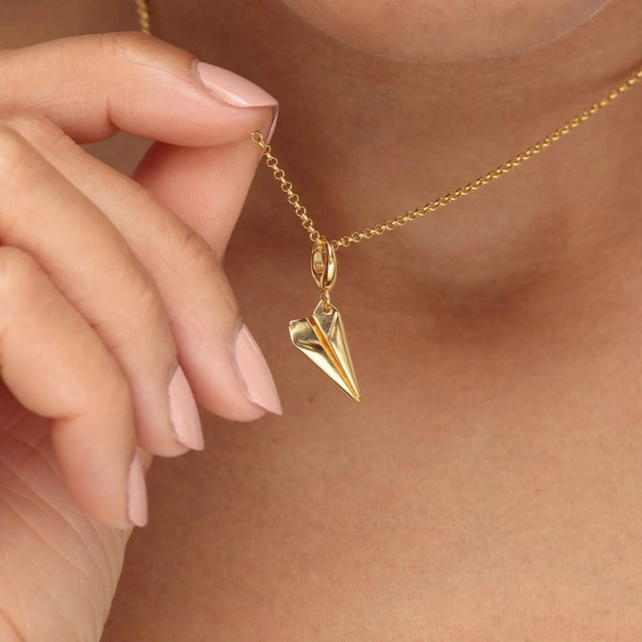 Gold Plated Paper Plane Charm CGPP