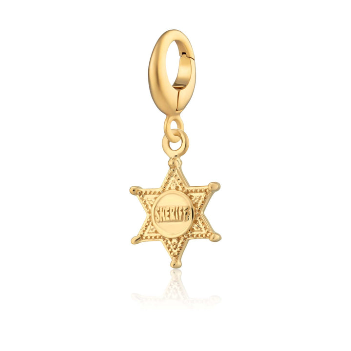 Gold Plated Sheriff Badge Charm CGSBG