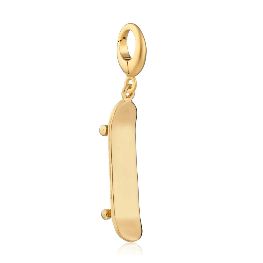 Gold Plated Skateboard Charm CGSKABO