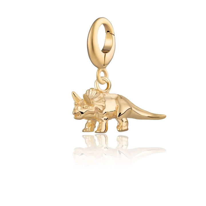Gold Plated Triceratops Dinosaur Charm CGTRI