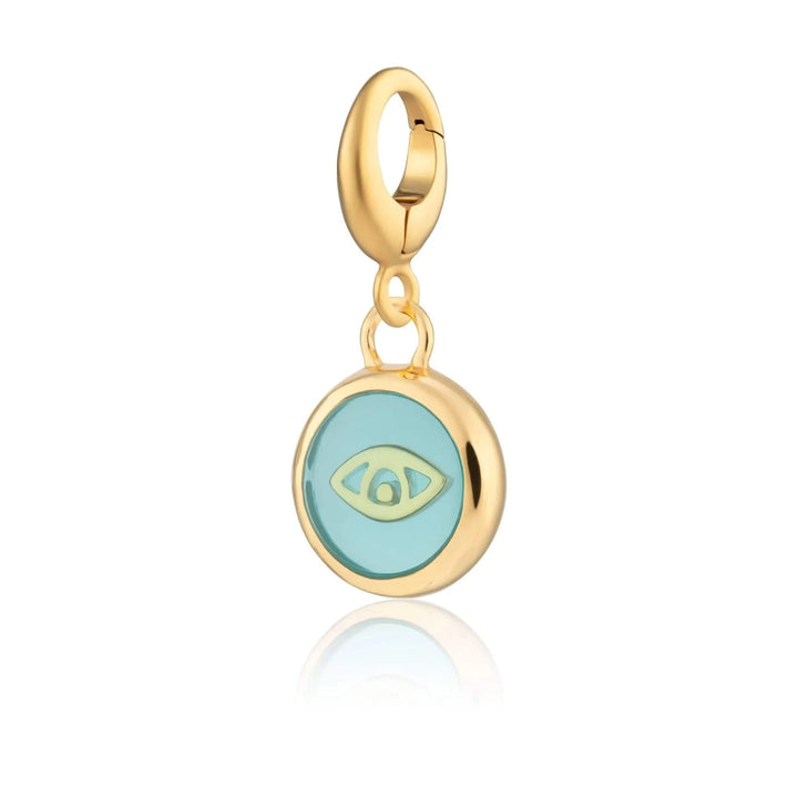 Gold Plated Turquoise Eye Resin Capture Charm CGTUEYE
