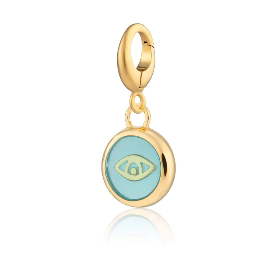 Gold Plated Turquoise Eye Resin Capture Charm CGTUEYE