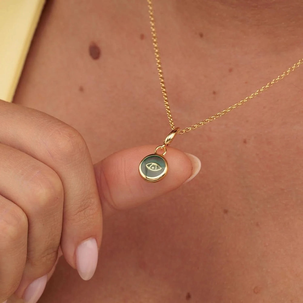 Gold Plated Turquoise Eye Resin Capture Charm CGTUEYE