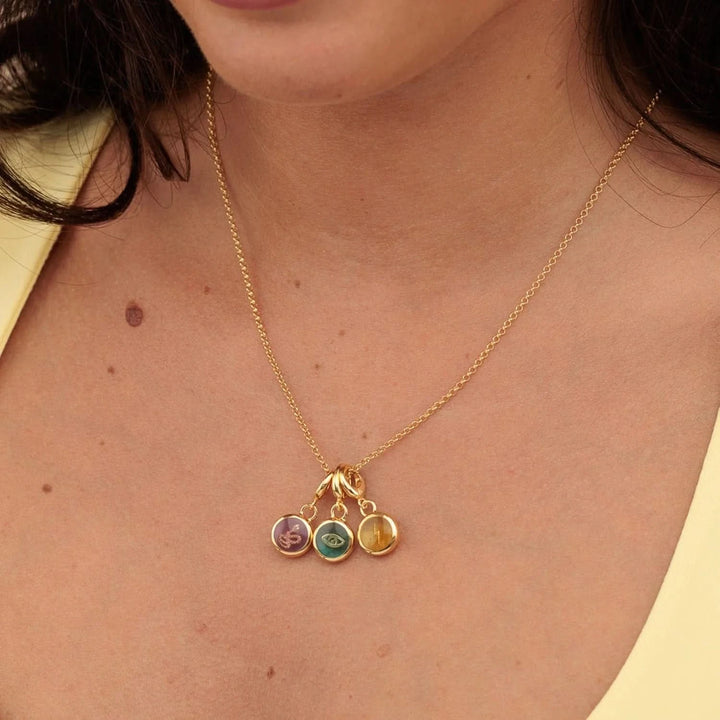 Gold Plated Turquoise Eye Resin Capture Charm CGTUEYE