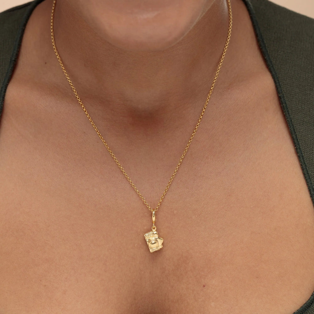 Gold Plated Vintage Camera Necklace CNGVC-1