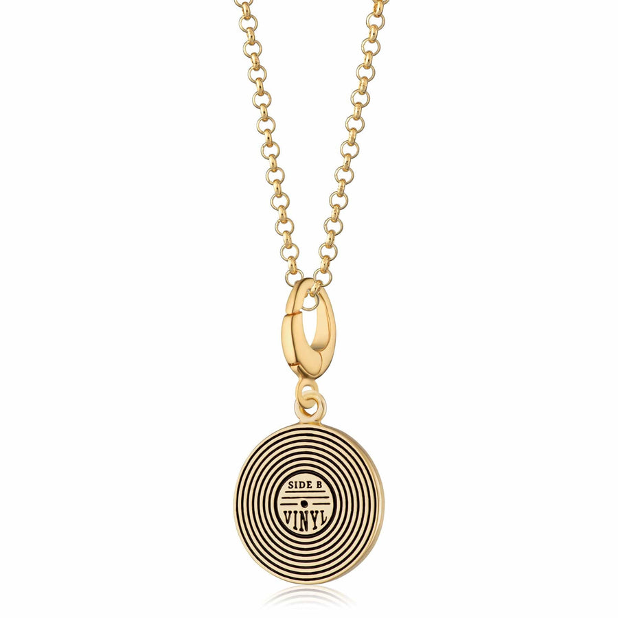 Gold Plated Vinyl Record Necklace CNGVY-1