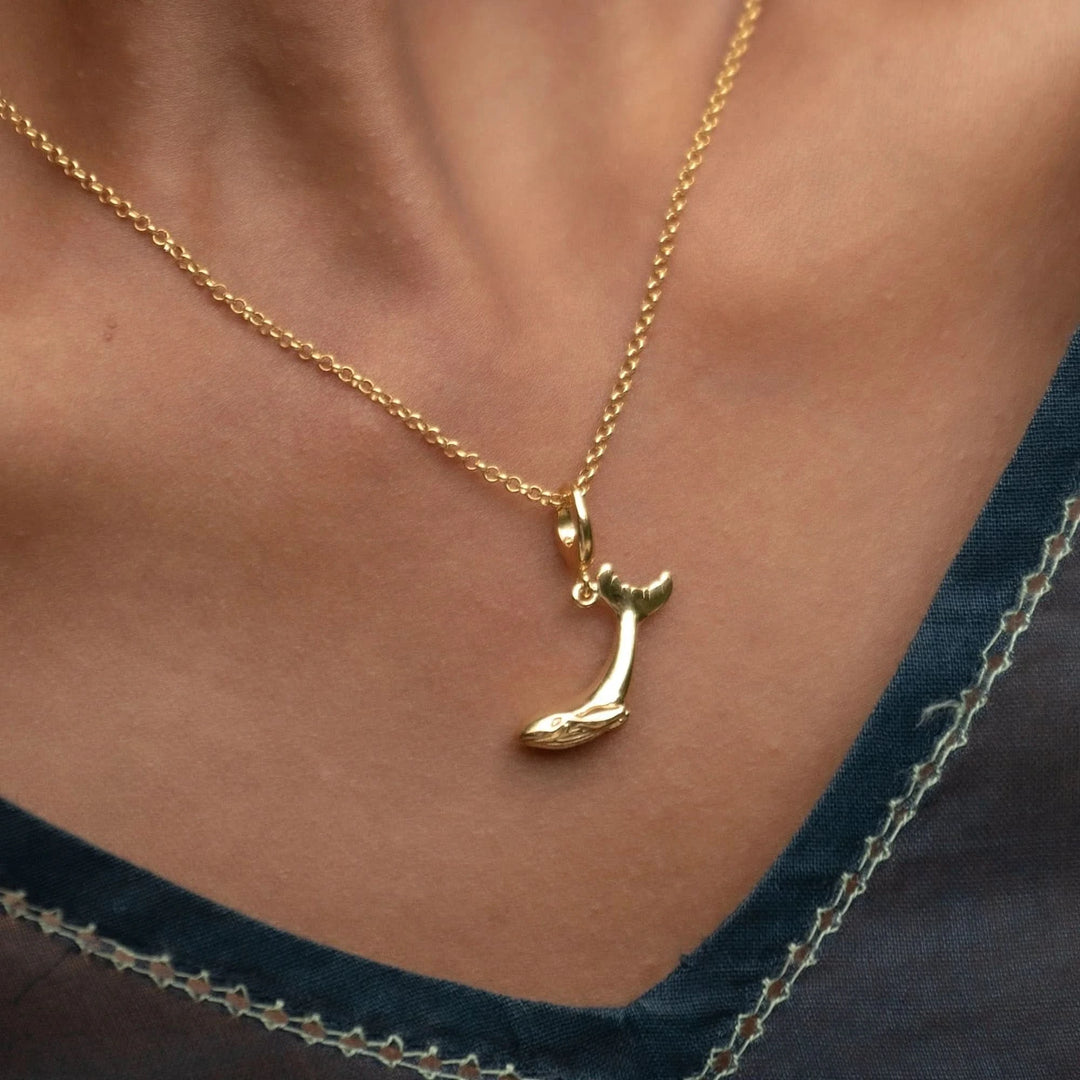 Gold Plated Whale Charm CGWHA