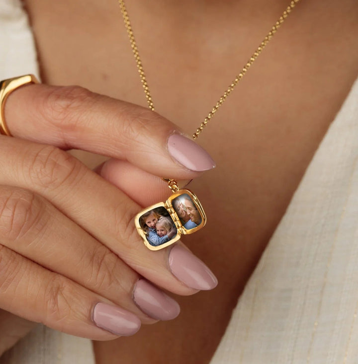 Gold Plated White Heart Locket Charm CGHLWH