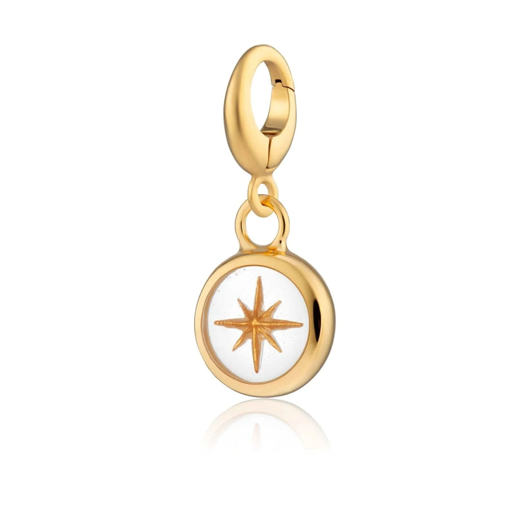 Gold Plated White Star Resin Capture Charm CGWHST