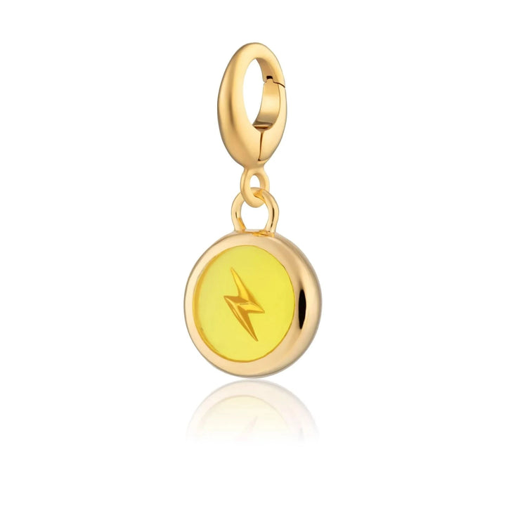 Gold Plated Yellow Lightning Resin Capture Charm CGYEBOLT