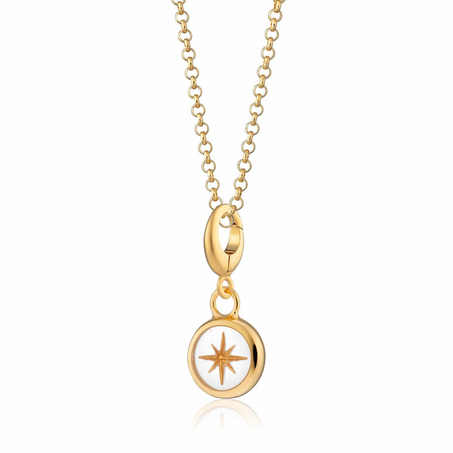 Gold Plated White Star Resin Capture Necklace CNGWHST-1