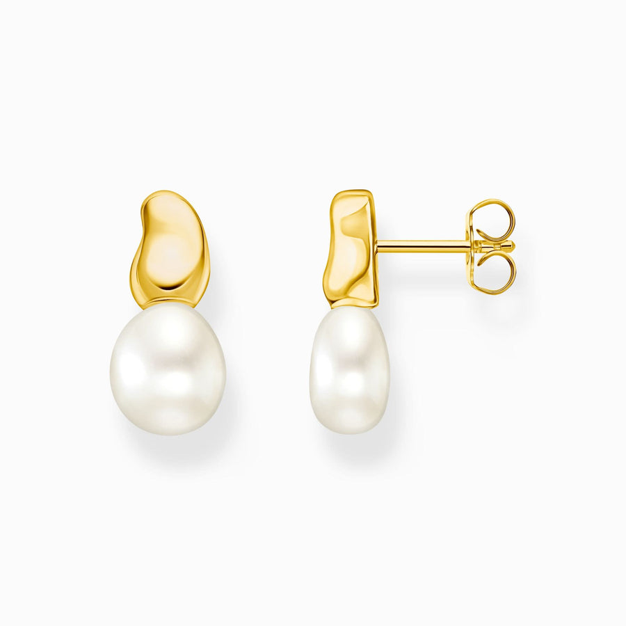 Natural Beauty Gold Plated Freshwater Pearl Ear Studs H2320-430-14