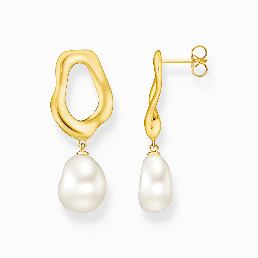 Natural Beauty Gold Plated Freshwater Pearl Earrings H2322-430-14