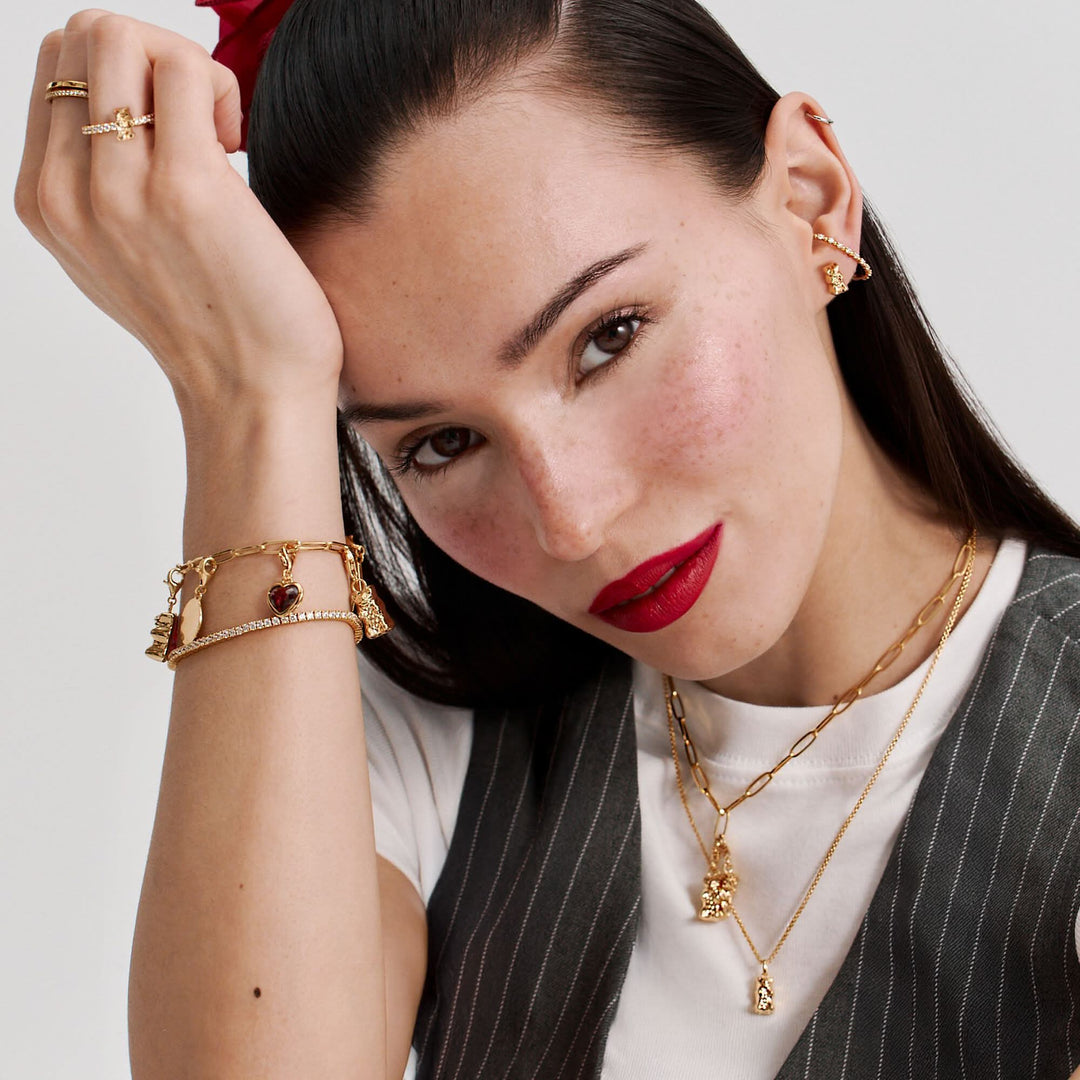 Charming HARIBO Sterling Silver Gold Plated Goldbears Stud Earrings H2329-413-39