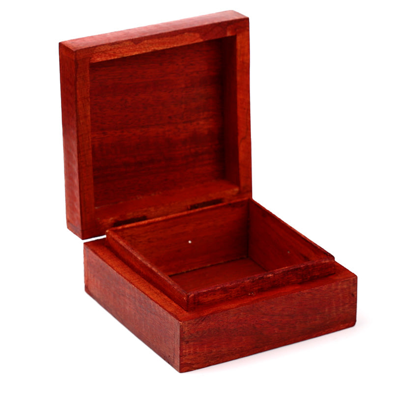 Mango Wood Carved Thai Buddha Trinket Box IF250M