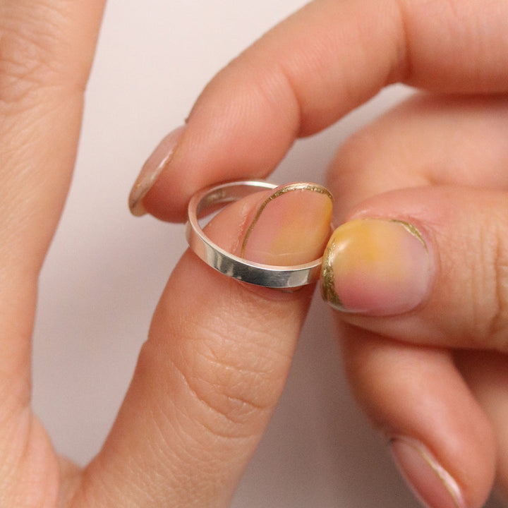 Bold square plain band ring-1