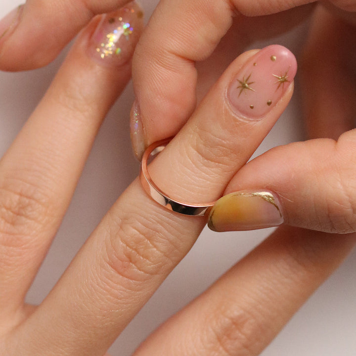 Bold square plain band ring-3