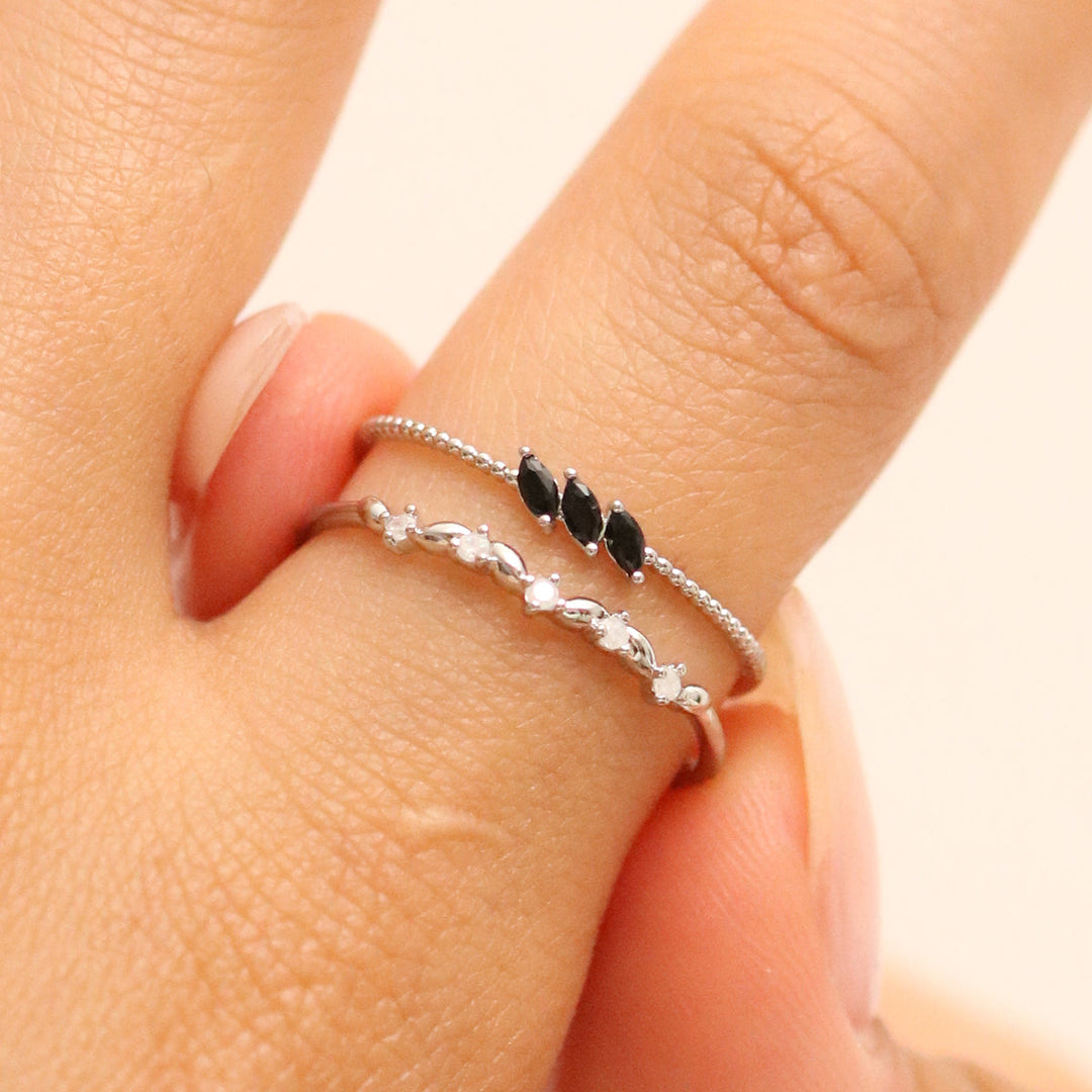 Black cubic layered ring-2