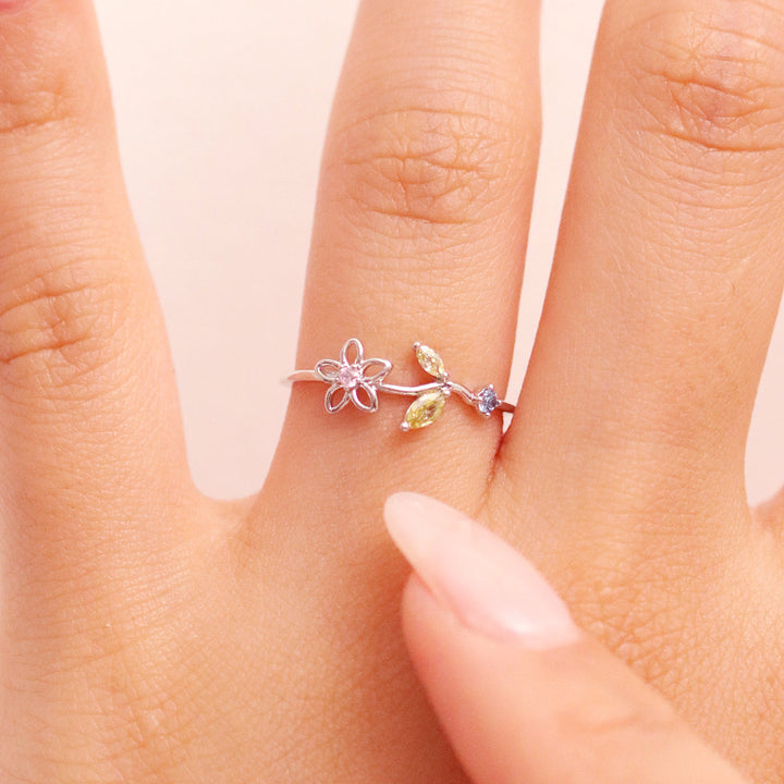 Peridot flower ring-4