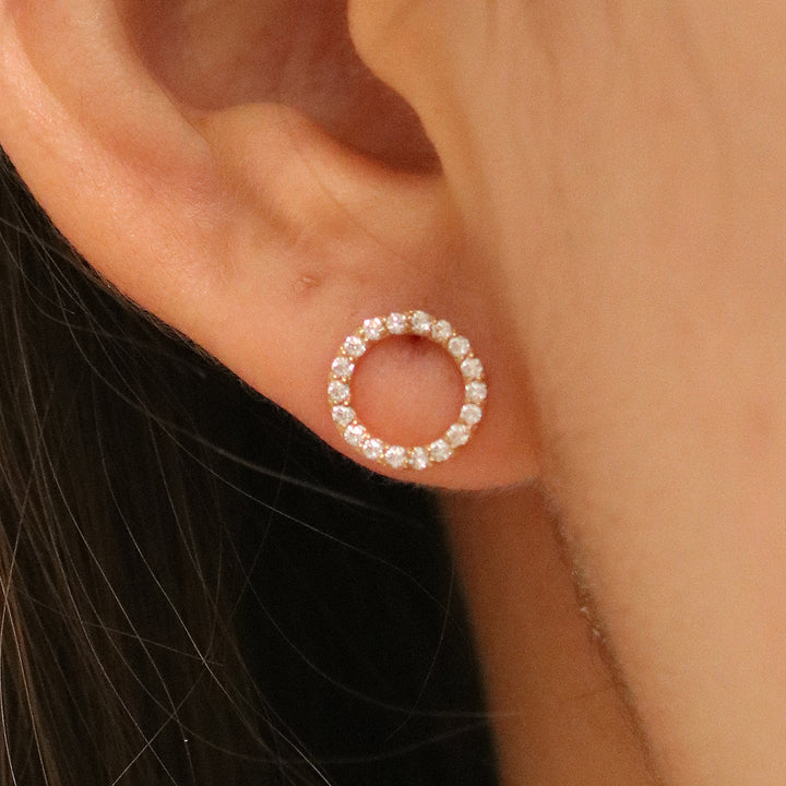 White topaz circle studs-1