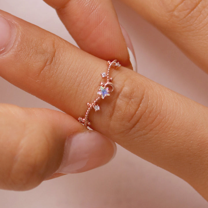 Smoky topaz star ring-3