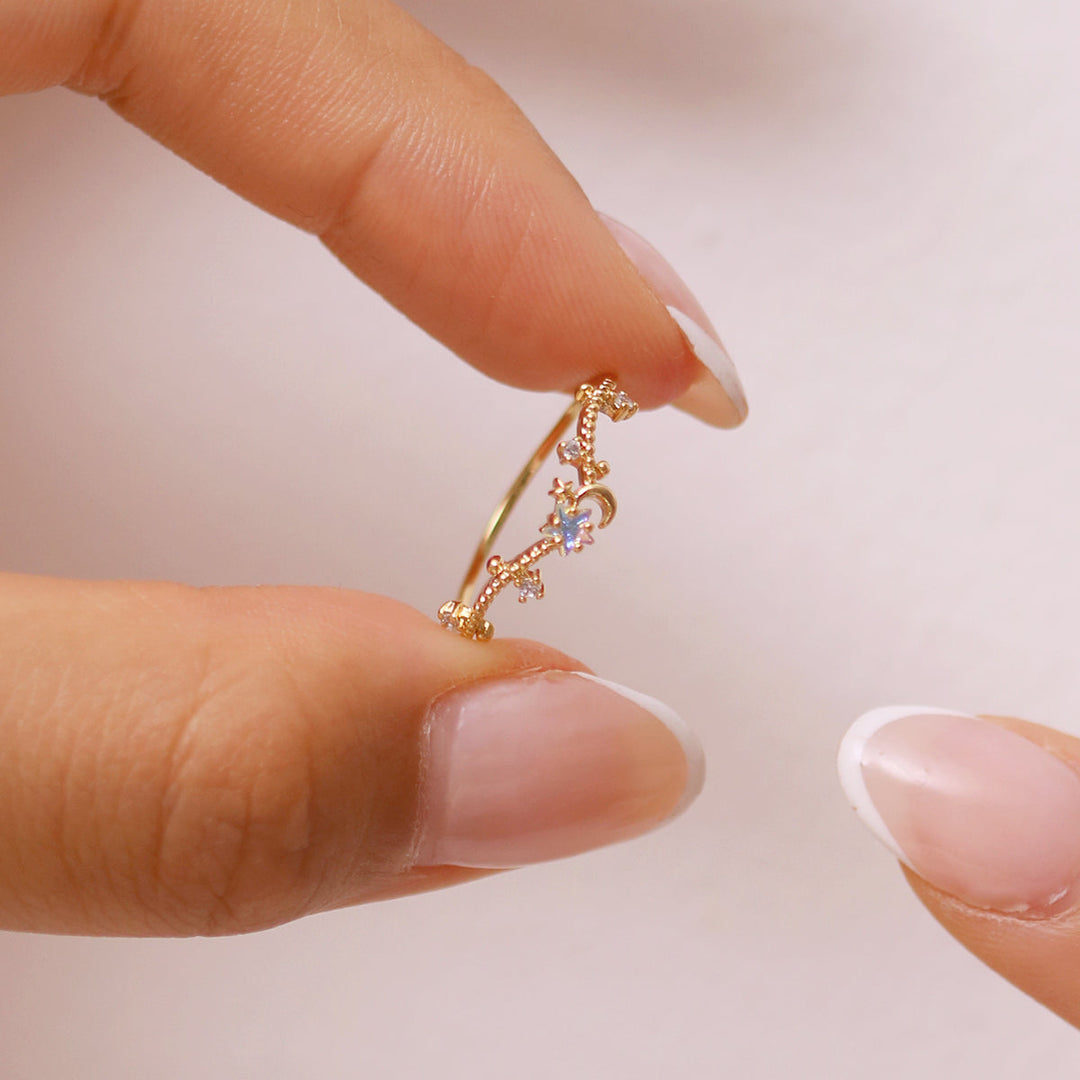 Smoky topaz star ring-1