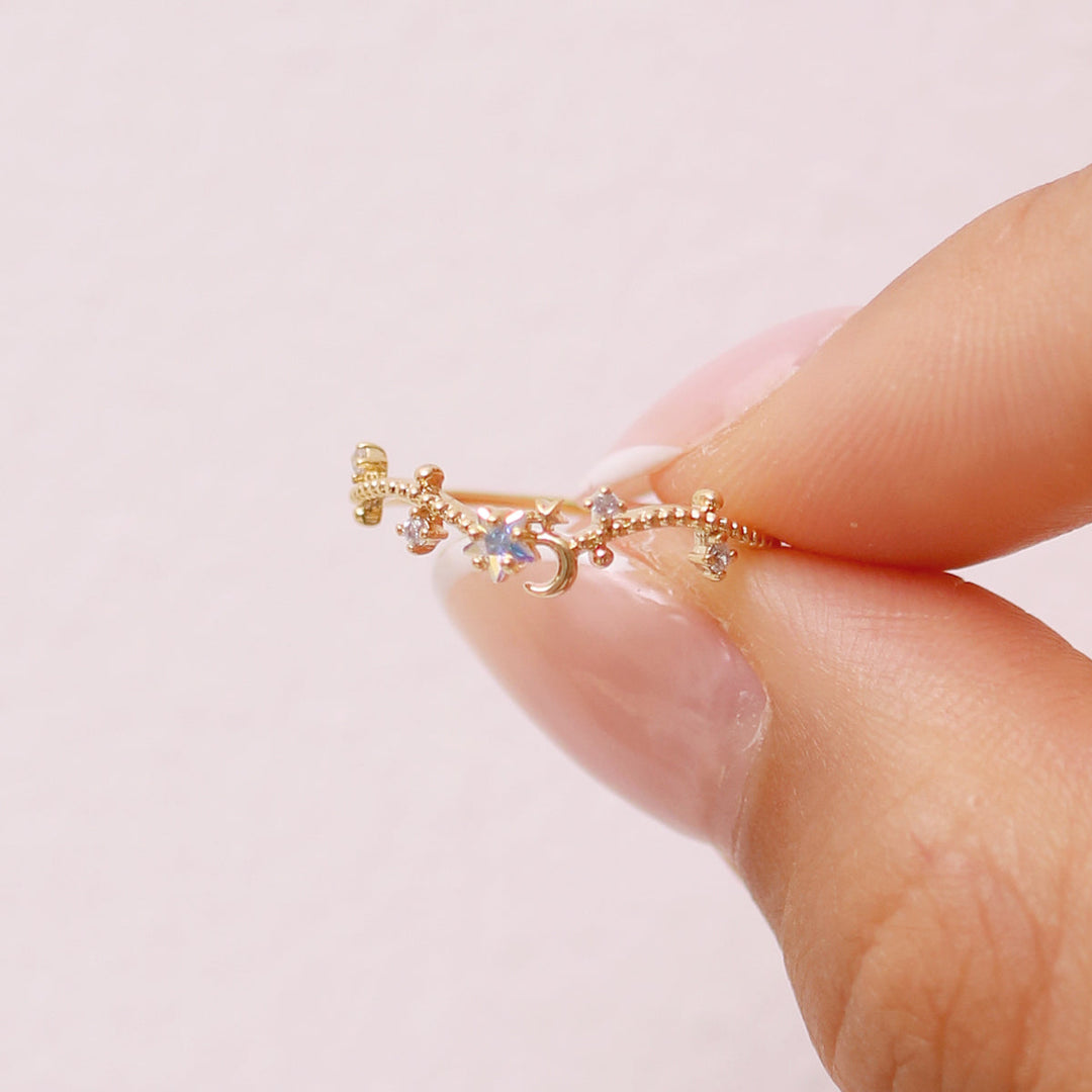 Smoky topaz star ring-2