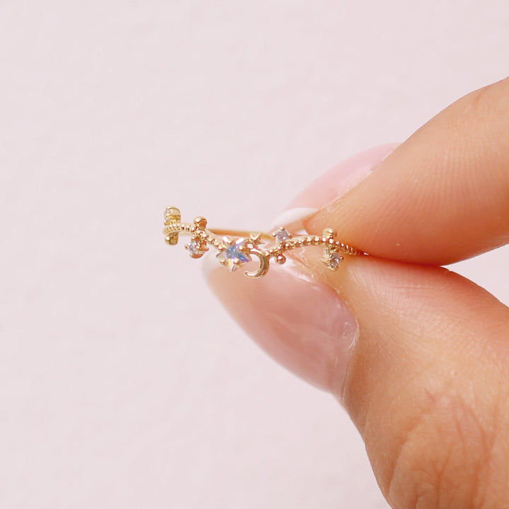 Smoky topaz star ring-2