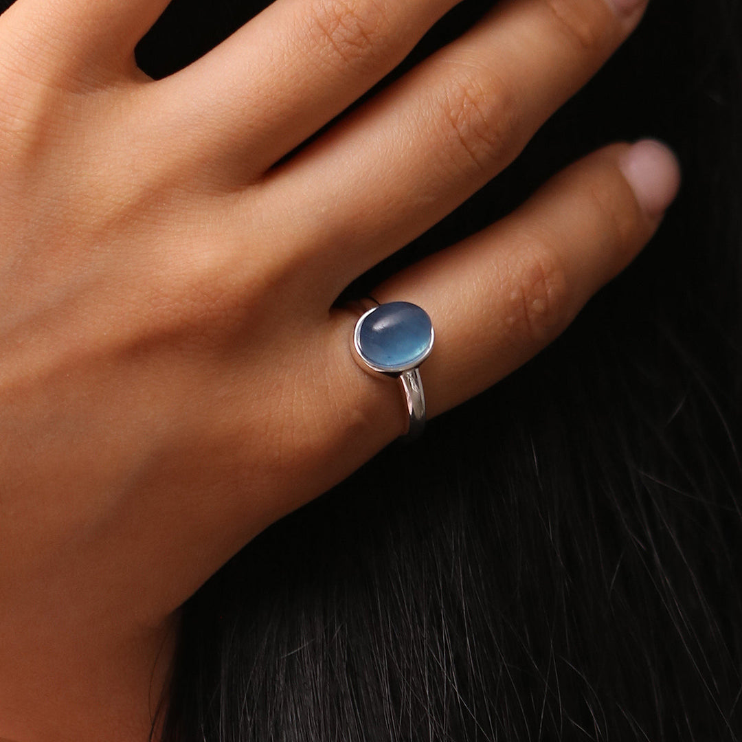 Blue moonstone ring-4