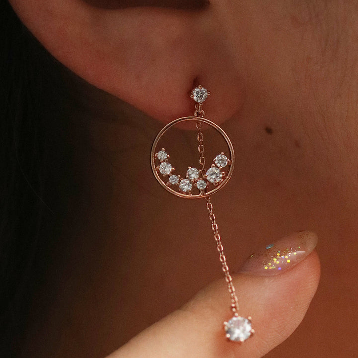 Circle cubic bunch earrings-2