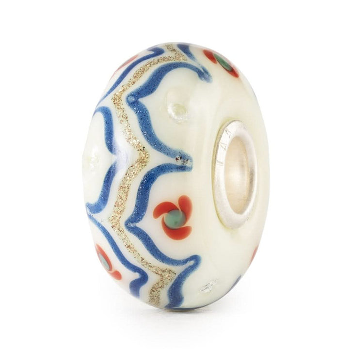 Ivory Blossom Glow Glass Bead TGLBE-00250