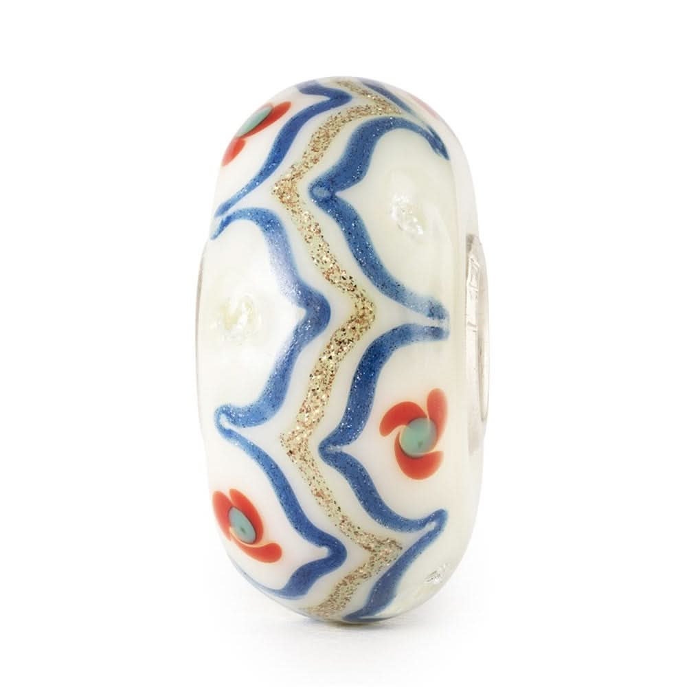 Ivory Blossom Glow Glass Bead TGLBE-00250