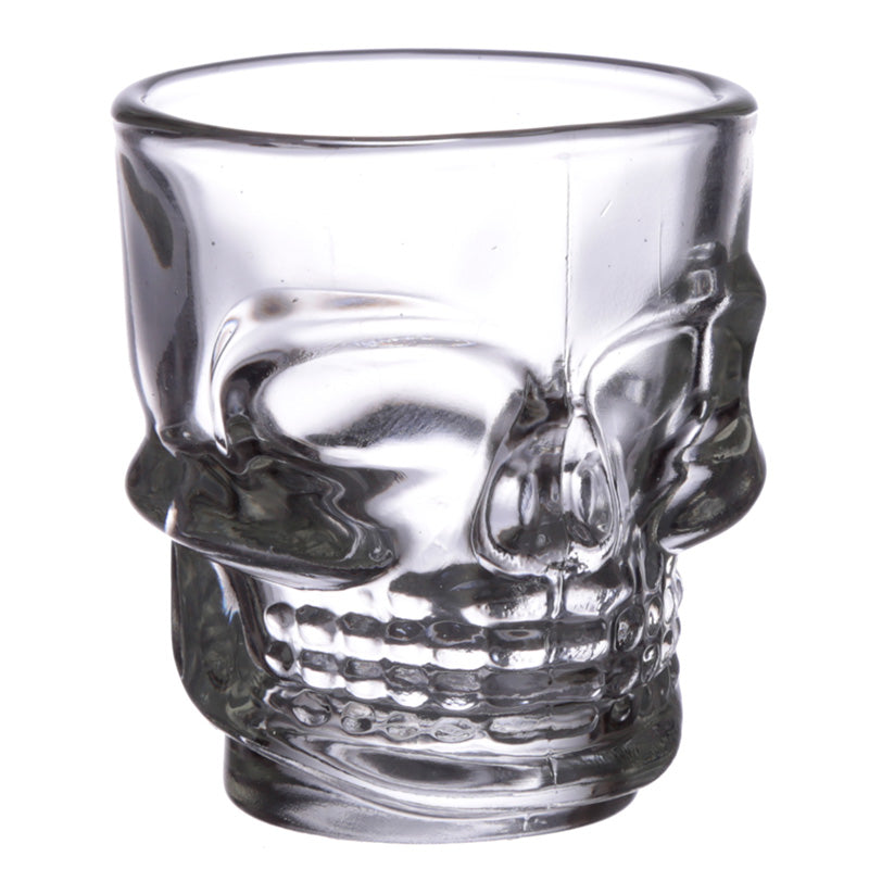 Set of 2 Skulls and Roses Glass Skull Shot Glasses (60ml) JAR74