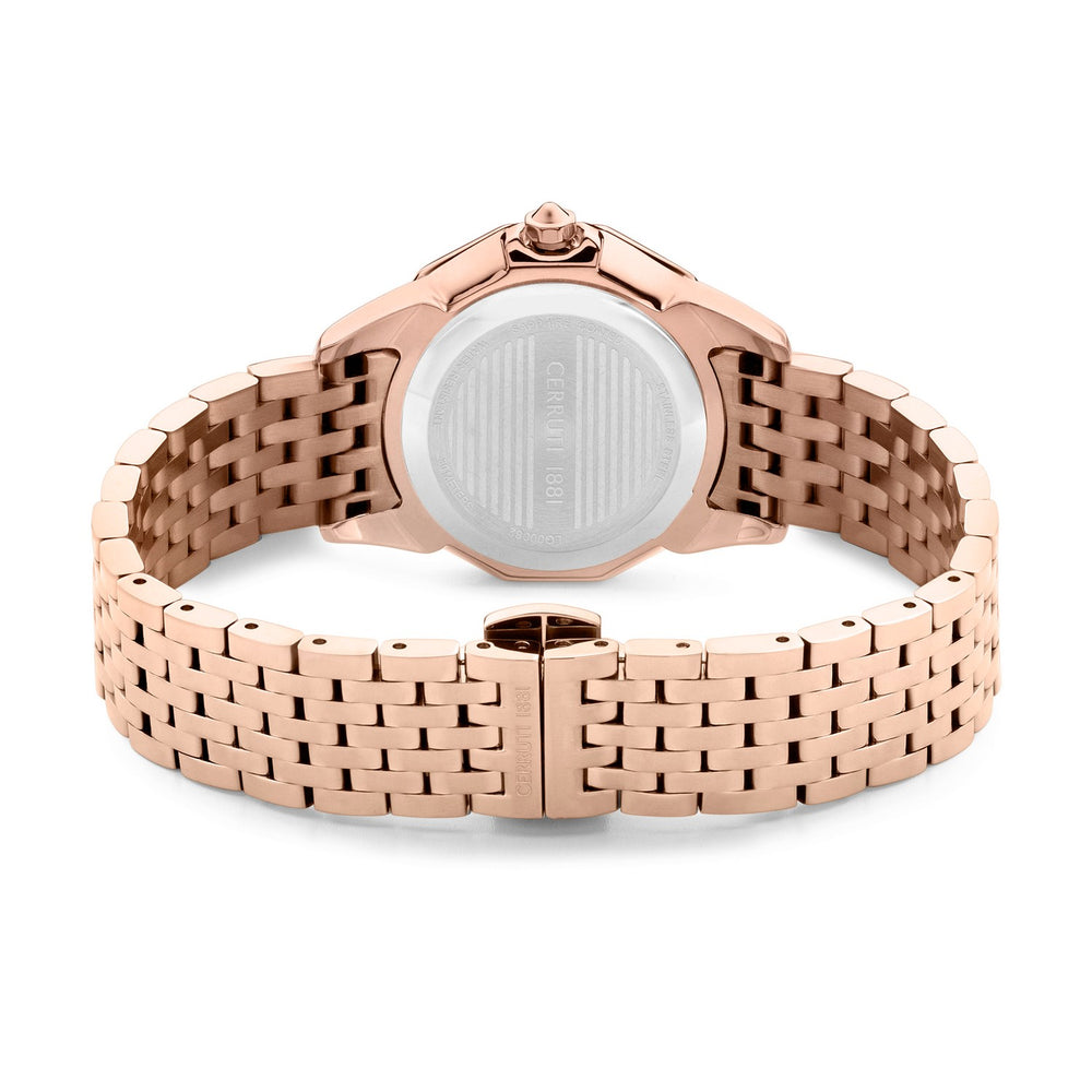 Cerruti Ladies Rose Gold Bracelet Black Pearl Dial Watch CIWLG0008201