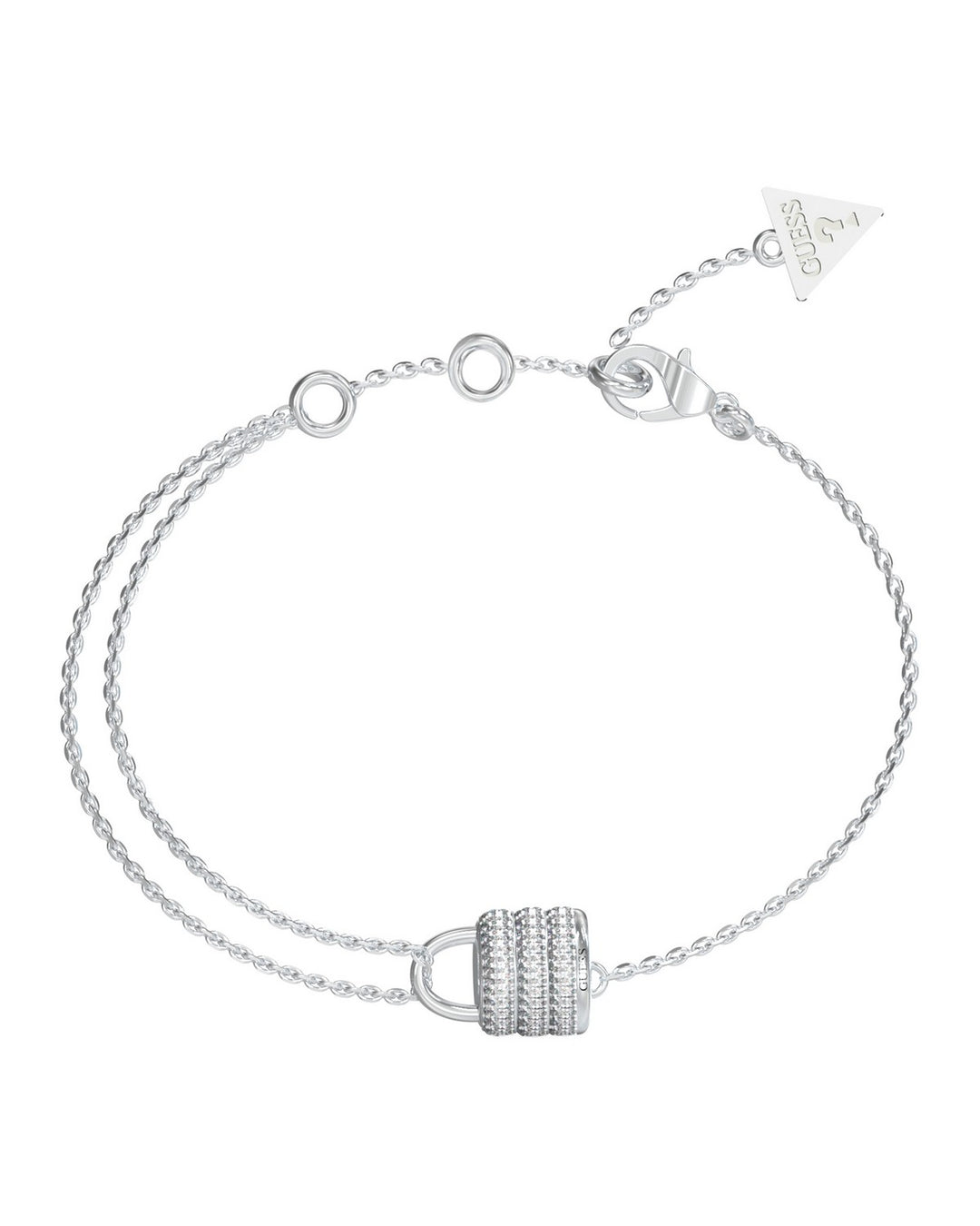 Guess Womens Large Guess My Secret Mini Pave Padlock Bracelet UBB05418RHL
