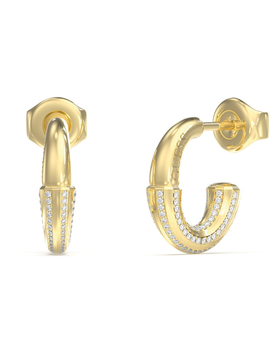 Guess Womens Majorelle 14mm Link Pave J Hoops UBE05368YG