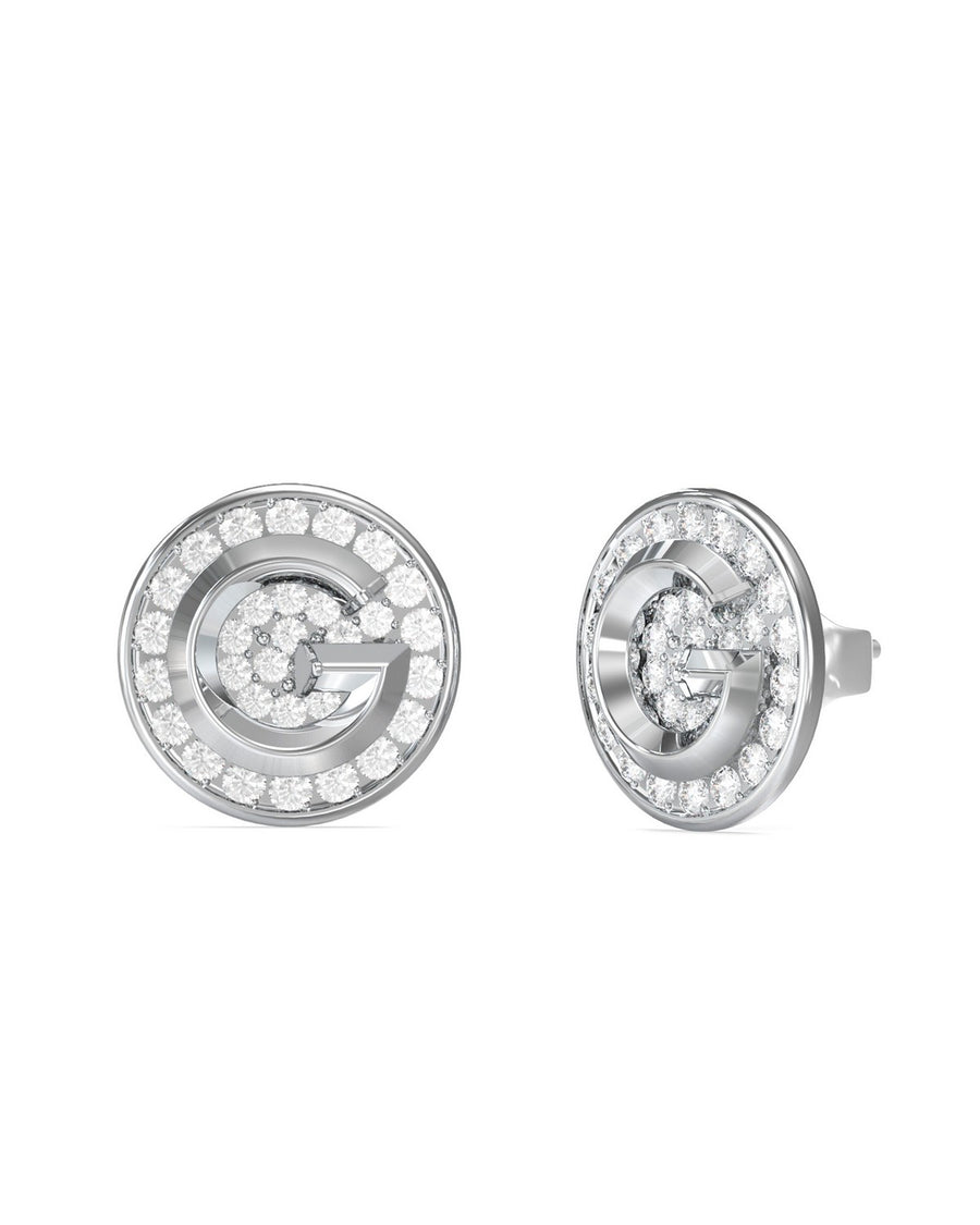 Guess Womens G Crystal 10mm G Coin Pave Studs UBE05448RH