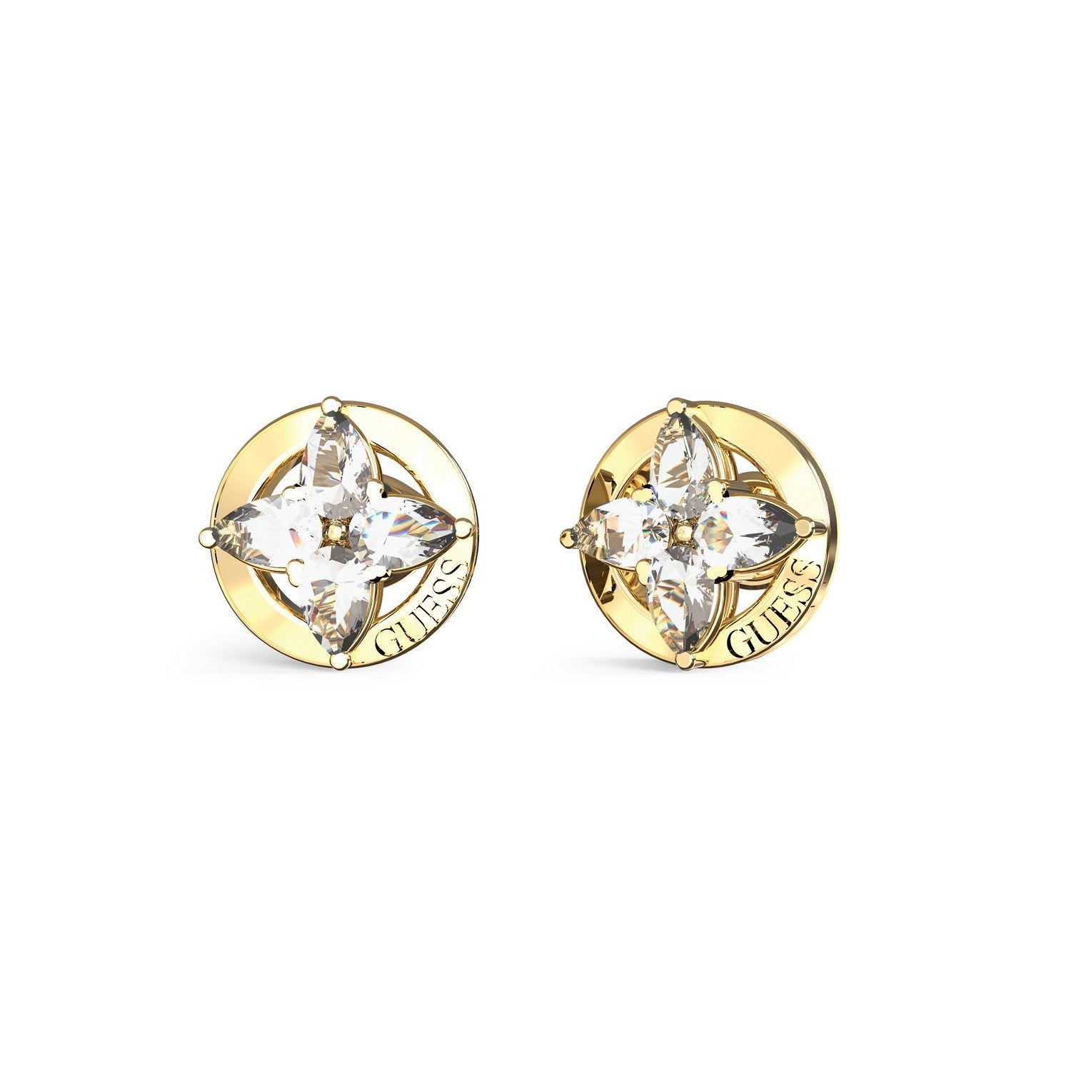 Guess Secret Garden Womens Non-Logo Yellow Gold And White Cubic