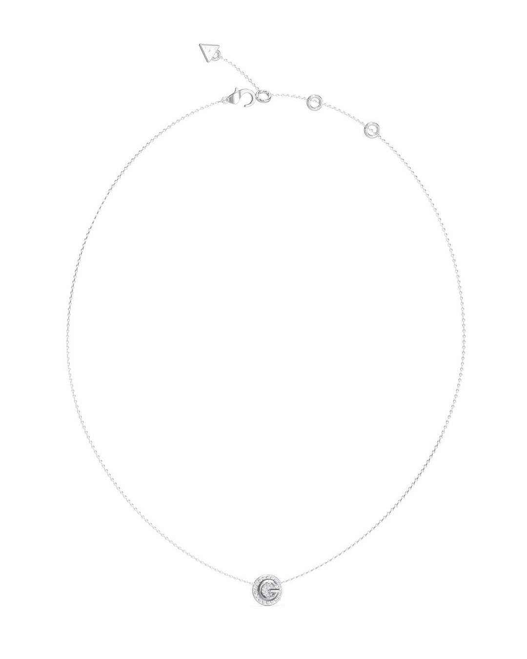 Guess Womens G Crystal 16-18" G Coin Pave Necklace UBN05446RH
