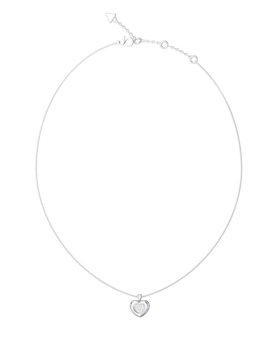 Guess Womens L.O.V.E. 16-18" Heart Pave Charm UBN05463RH