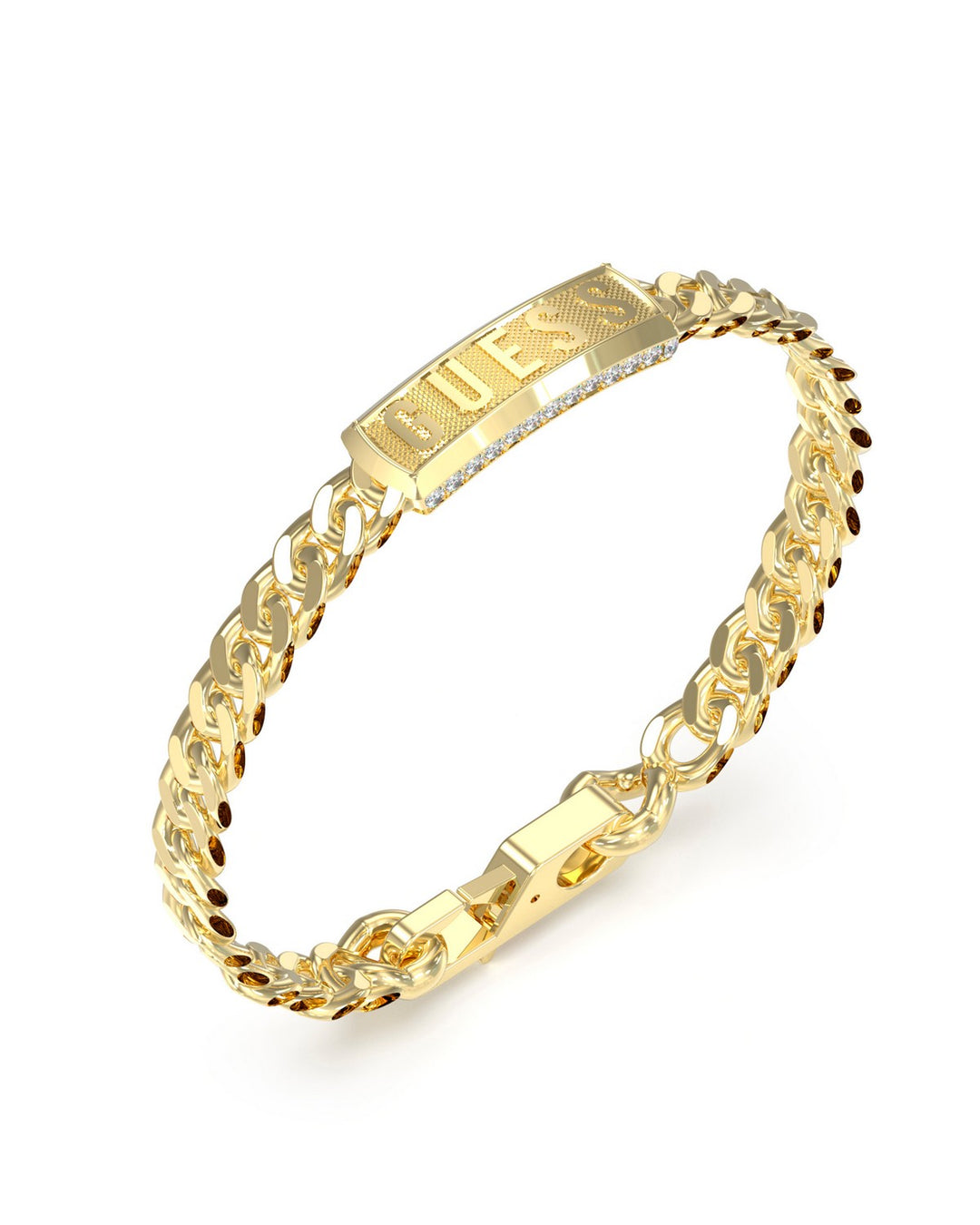 Guess Mens Large Lion King 8mm Logo Tag Chain Br UMB05015YGL