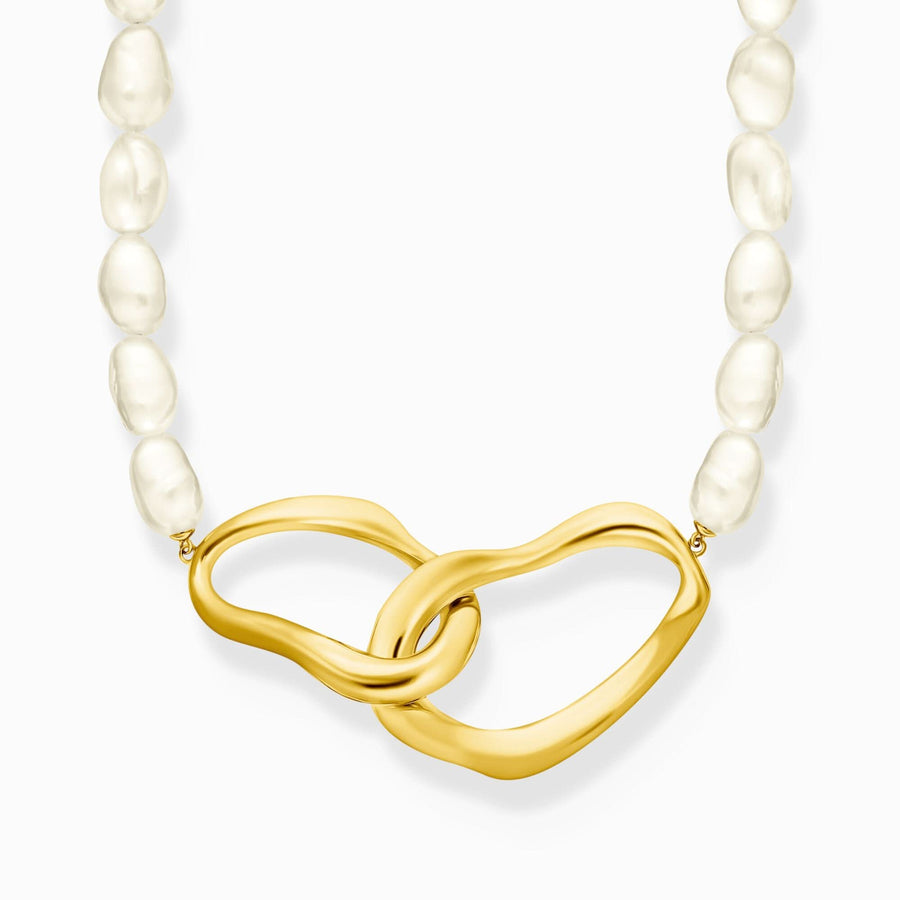 Natural Beauty Gold Plated Pearl Necklace KE2321-430-14