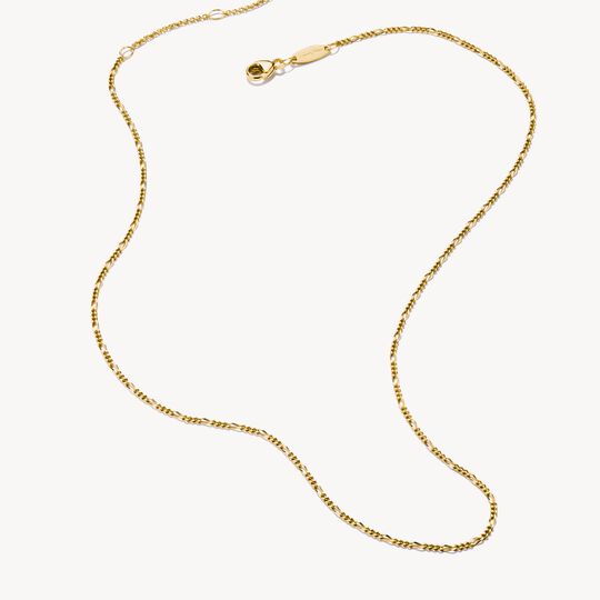 Thomas Sabo Charm Club Charming Connect Unisex Gold Plated Figaro Design Necklace KE2329-413-39-L45v