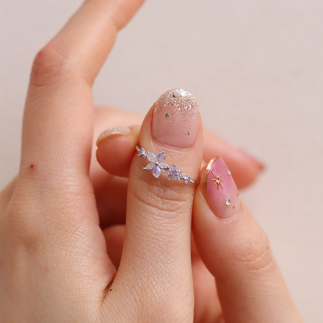 Moonstone Blossom Duo Ring