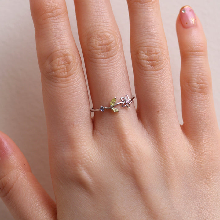 Peridot flower ring-3