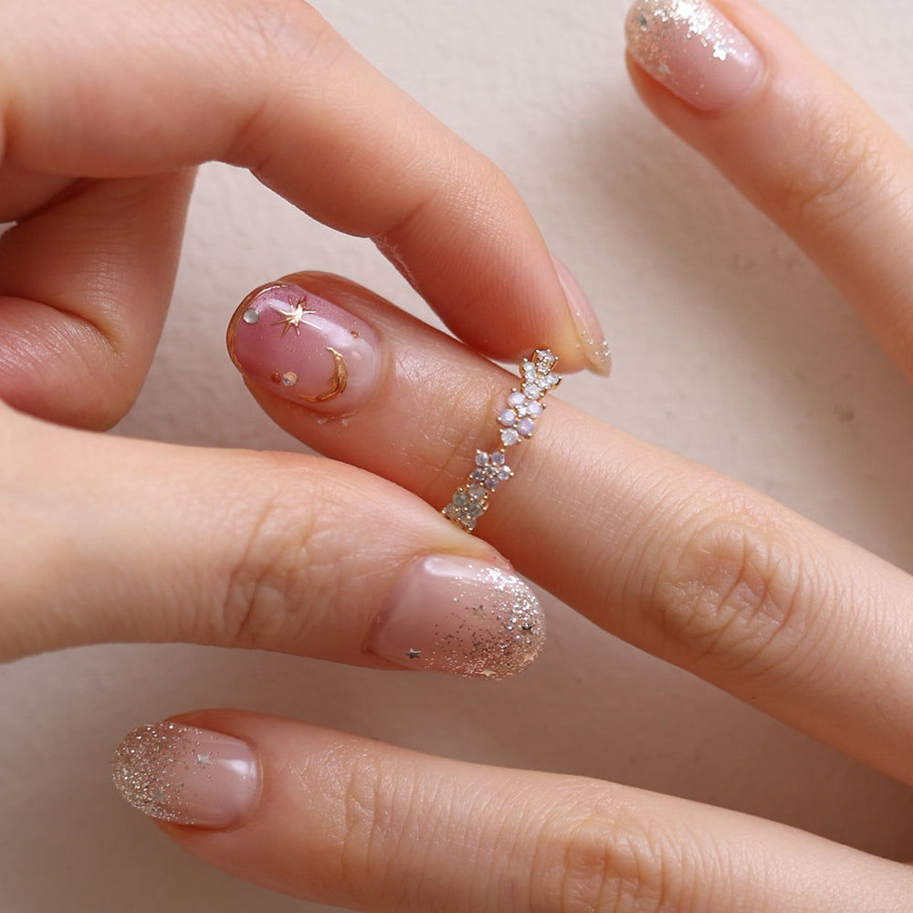 Floral Cluster Band Ring