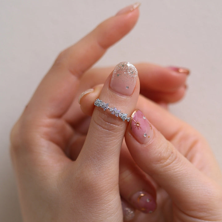 Floral Cluster Band Ring-3