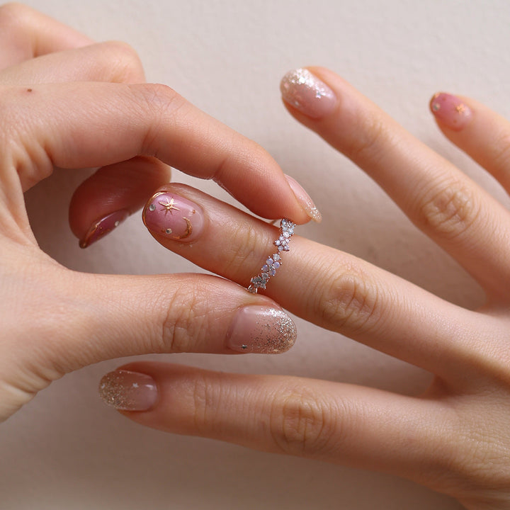 Floral Cluster Band Ring-4