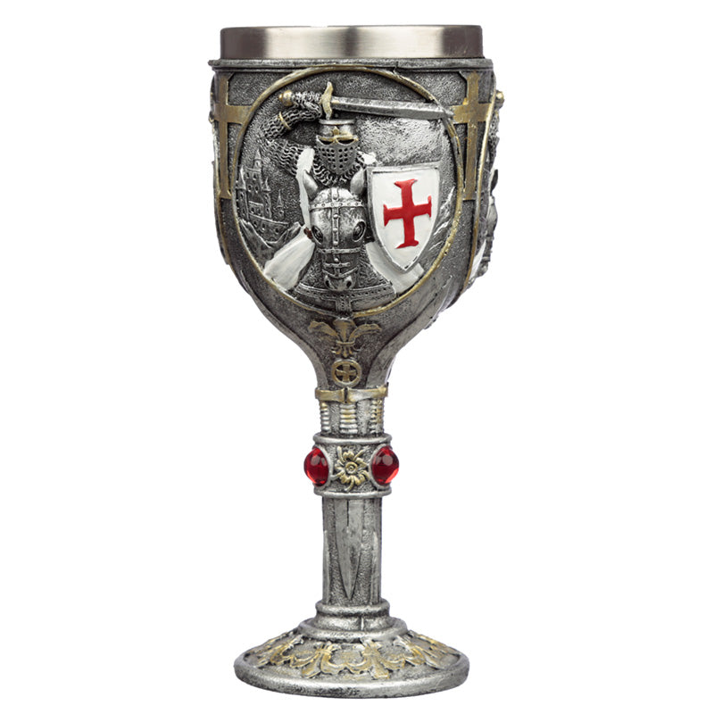 Decorative Crusader Knight on Horse Back Goblet KN203