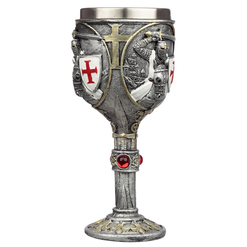 Decorative Crusader Knight on Horse Back Goblet KN203